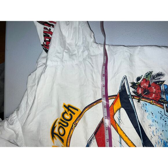 Vintage Tropical Touch Hoodie Cozumel Wind Surfing Surf Windbreaker M - Picture 13 of 14